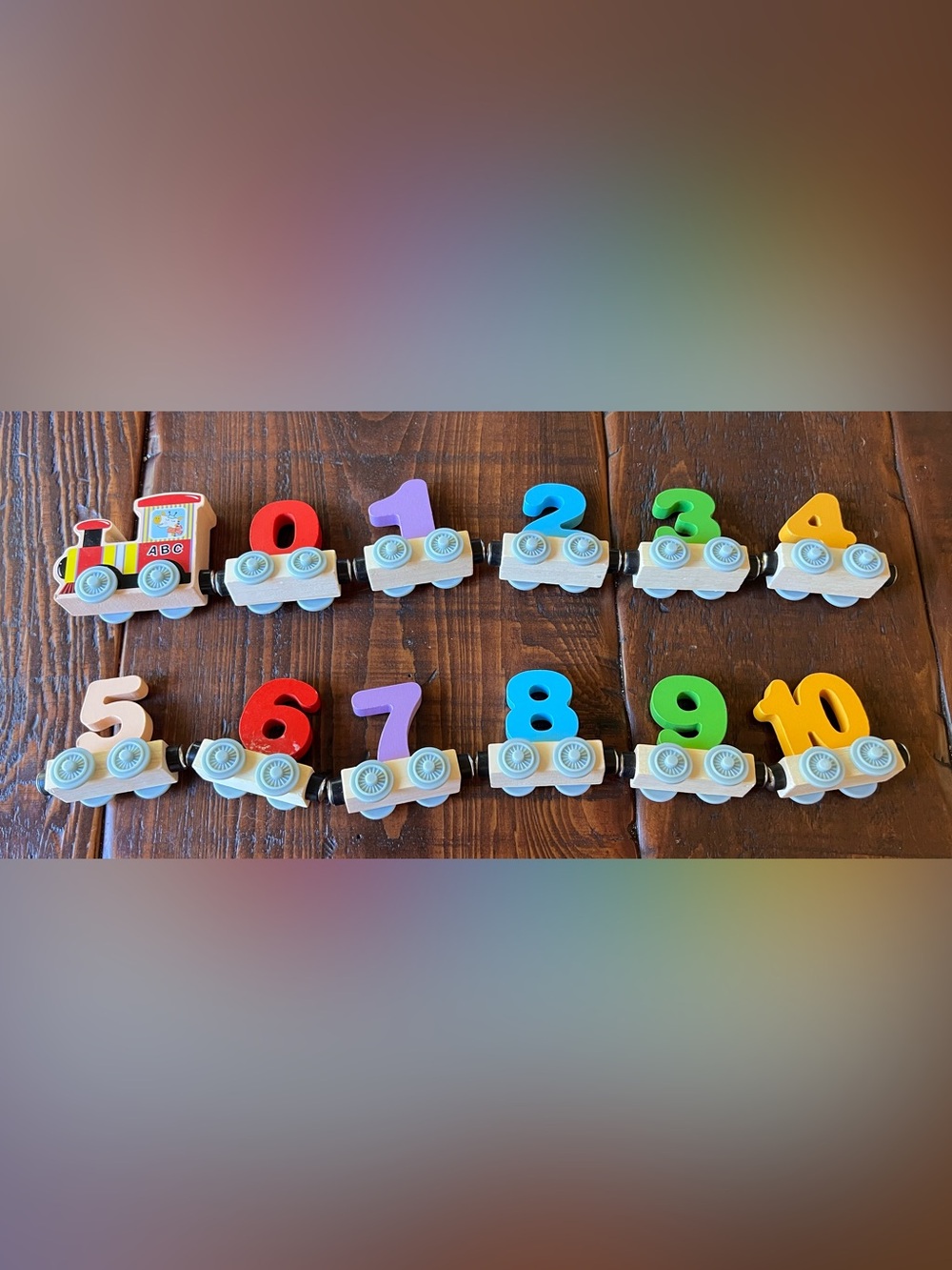 Digital Train Wooden Number Counting Learning Magnetic Train Toy